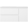 Mexen Rivel bathroom cabinet 90 cm with Otis left sink, 2S, 1D, fluted, white matte - 91A23-09047-3-BBFFF01-W18L01