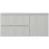 Mexen Rivel 100 cm Bathroom Cabinet with Left Otis Sink, 2 Drawers, 1 Door, Fluted, Gray Matte/White Matte