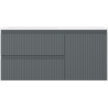 Mexen Rivel 100 cm bathroom cabinet with Otis left sink, 2S, 1D, fluted, graphite/white matte - 91A23-10047-3-BBFFF66-W18L01