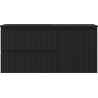 Mexen Rivel bathroom cabinet 100 cm with Otis left sink, 2S, 1D, fluted, black matte - 91A23-10047-3-BBFFF71-W18L71