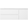 Mexen Rivel 120 cm bathroom cabinet with left Otis sink, 2 drawers, 1 door, grooved, white matte - 91A23-12047-3-BBFFF01-W18L01