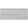 Mexen Rivel 120 cm bathroom cabinet with Otis left washbasin, 2S, 1D, ribbed, gray matte/white matte