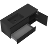 Mexen Rivel 120 cm Bathroom Cabinet with Otis Left Sink, 2 Drawers, 1 Door, Fluted, Black Matte - 91A23-12047-3-BBFFF71-W18L71