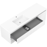 Mexen Rivel bathroom cabinet 160 cm with Otis left sink, 2S, 1D, fluted, white matte - 91A23-16047-3-BBFFF01-W18L01