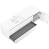 Mexen Rivel bathroom cabinet 160 cm with Otis left sink, 2S, 1D, fluted, white matte - 91A23-16047-3-BBFFF01-W18L01