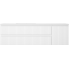 Mexen Rivel 160 cm bathroom cabinet with left Otis sink, 2S, 1D, grooved, white matte - 91A23-16047-3-BBFFF01-W18L01