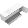 Mexen Rivel bathroom cabinet 160 cm with left basin Otis, 2S, 1D, grooved, gray matte/white matte - 91A23-16047-3-BBFFF62-W18L01