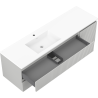 Mexen Rivel bathroom cabinet 160 cm with left basin Otis, 2S, 1D, grooved, gray matte/white matte - 91A23-16047-3-BBFFF62-W18L01