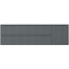 Mexen Rivel bathroom cabinet 160 cm with Otis left sink, 2S, 1D, fluted, graphite/white matte - 91A23-16047-3-BBFFF66-W18L01