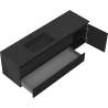 Mexen Rivel bathroom cabinet 160 cm with left Otis washbasin, 2S, 1D, grooved, black matte - 91A23-16047-3-BBFFF71-W18L71