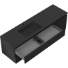 Mexen Rivel 160 cm Bathroom Cabinet with Otis Left Washbasin, 2S, 1D, Grooved, Black Matte - 91A23-16047-3-BBFFF71-W18L71
