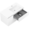 Mexen Rivel 90 cm bathroom cabinet with Otis right sink, 2S, 1D, fluted, white matte - 91A23-09047-3-BBFFF01-W18P01