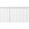 Mexen Rivel 90 cm bathroom cabinet with Otis right sink, 2S, 1D, fluted, white matte - 91A23-09047-3-BBFFF01-W18P01
