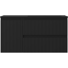 Mexen Rivel 90 cm bathroom cabinet with right Otis sink, 2S, 1D, grooved, matte black - 91A23-09047-3-BBFFF71-W18P71
