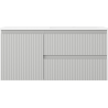 Mexen Rivel 100 cm bathroom cabinet with Otis sink right, 2S, 1D, grooved, gray/white matte - 91A23-10047-3-BBFFF62-W18P01