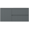 Mexen Rivel 100 cm bathroom cabinet with Otis right sink, 2S, 1D, fluted, graphite/white matte - 91A23-10047-3-BBFFF66-W18P01