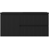 Mexen Rivel 100 cm Bathroom Cabinet with Otis Right Sink, 2S, 1D, Fluted, Black Matte - 91A23-10047-3-BBFFF71-W18P71