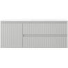 Mexen Rivel 120 cm bathroom cabinet with right Otis sink, 2 drawers, 1 door, grooved, gray/white matte