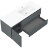 Mexen Rivel 120 cm Bathroom Cabinet with Sink Otis Right, 2S, 1D, Grooved, Graphite/White Matte - 91A23-12047-3-BBFFF66-W18P01