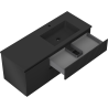 Mexen Rivel 120 cm bathroom cabinet with Otis sink right, 2S, 1D, grooved, matte black - 91A23-12047-3-BBFFF71-W18P71