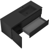 Mexen Rivel 120 cm bathroom cabinet with Otis sink right, 2S, 1D, grooved, matte black - 91A23-12047-3-BBFFF71-W18P71