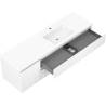 Mexen Rivel 160 cm Bathroom Cabinet with Right Sink Otis, 2 Drawers, 1 Door, Grooved, White Matte - 91A23-16047-3-BBFFF01-W18P01