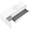 Mexen Rivel 160 cm Bathroom Cabinet with Right Sink Otis, 2 Drawers, 1 Door, Grooved, White Matte - 91A23-16047-3-BBFFF01-W18P01