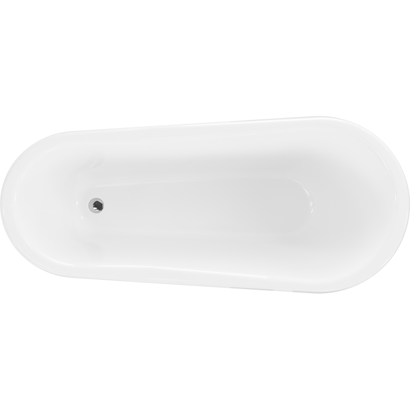 Mexen Retro freestanding bath 170 x 75 cm, white, chrome legs - 53251707500-00