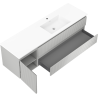 Mexen Rivel bathroom cabinet 160 cm with right Otis sink, 2 drawers, 1 door, grooved, gray/white matte