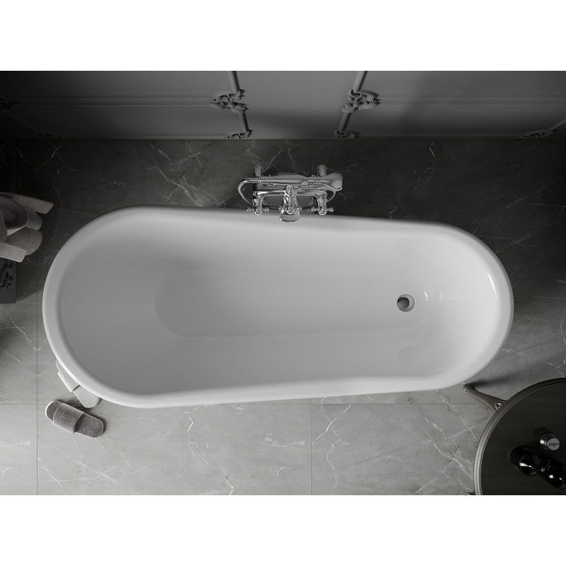 Mexen Retro freestanding bath 170 x 75 cm, white, chrome legs - 53251707500-00