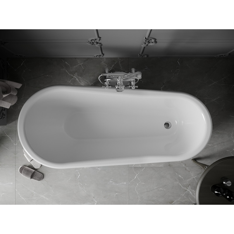 Mexen Retro freestanding bathtub 170 x 75 cm, white, chrome legs - 53251707500-00