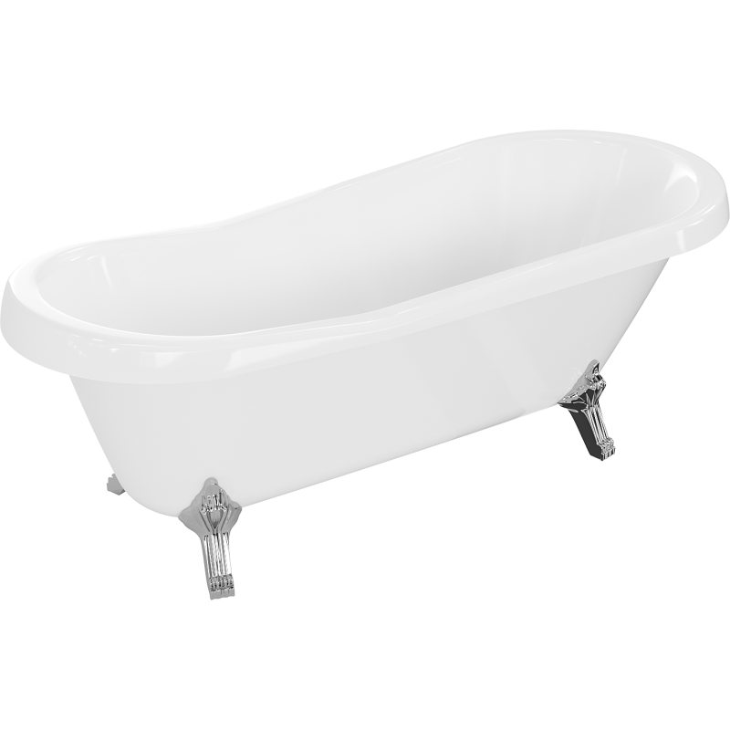 Mexen Retro freestanding bath 170 x 75 cm, white, chrome legs - 53251707500-00