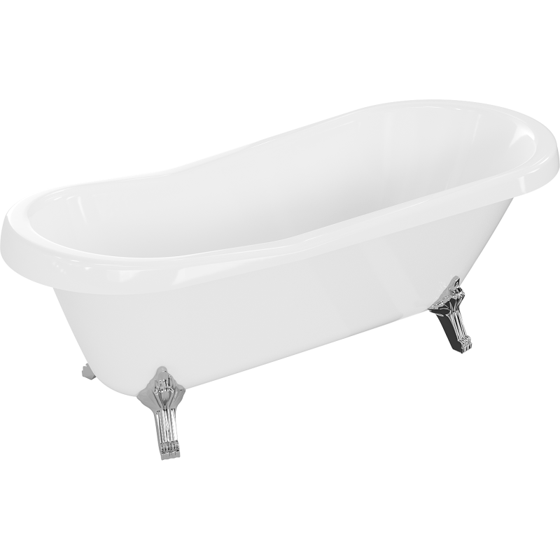 Mexen Retro freestanding bathtub 170 x 75 cm, White, chrome legs - 53251707500-00