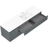 Mexen Rivel bathroom cabinet 160 cm with basin Otis right, 2S, 1D, grooved, graphite/white matt - 91A23-16047-3-BBFFF66-W18P01