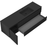 Mexen Rivel bathroom cabinet 160 cm with Otis sink right, 2S, 1D, grooved, black matte - 91A23-16047-3-BBFFF71-W18P71