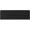 Mexen Rivel bathroom cabinet 160 cm with Otis sink right, 2S, 1D, grooved, black matte - 91A23-16047-3-BBFFF71-W18P71