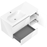 Mexen Orio 90 cm Bathroom Cabinet with Left Sink Vela, 2S, 1D, White Gloss - 91A13-09047-3-BBFFF00-W23L00