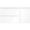Mexen Orio 90 cm Bathroom Cabinet with Left Vela Sink, 2 Drawers, 1 Door, White Gloss - 91A13-09047-3-BBFFF00-W23L00