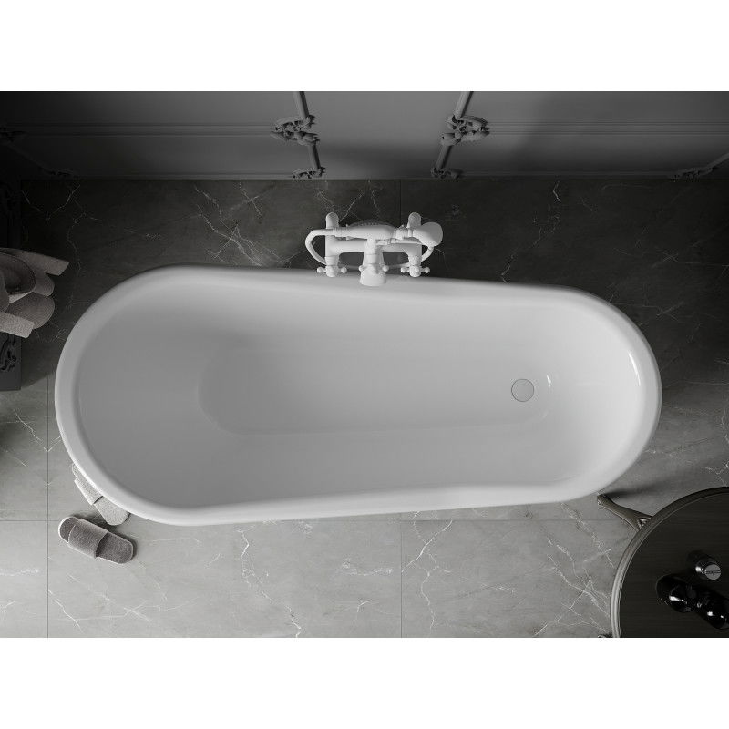 Mexen Retro freestanding bath 170 x 75 cm, white, white legs - 53251707500-20