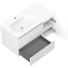 Mexen Orio bathroom cabinet 90 cm with left Vela sink, 2S, 1D, white matte - 91A13-09047-3-BBFFFF01-W23L01