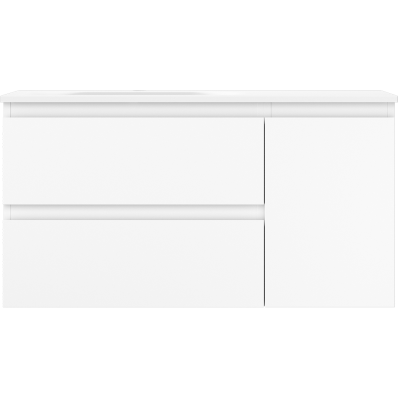 Mexen Orio bathroom cabinet 90 cm with Vela left washbasin, 2S, 1D, white matte - 91A13-09047-3-BBFFFF01-W23L01