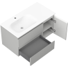 Mexen Orio 90 cm Bathroom Cabinet with Vela Left Sink, 2S, 1D, Gray Matte/White Matte - 91A13-09047-3-BBFFF62-W23L01