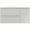 Mexen Orio 90 cm Bathroom Cabinet with Vela Left Sink, 2S, 1D, Gray Matte/White Matte - 91A13-09047-3-BBFFF62-W23L01