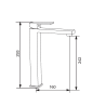 Mexen Uno high washbasin mixer tap, Chrome - 71410-00