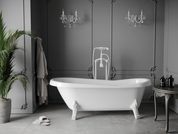 Mexen Retro freestanding bathtub 170 x 75 cm, White, white legs - 53251707500-20