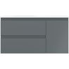 Mexen Orio 90 cm bathroom cabinet with Vela left sink, 2S, 1D, matte graphite/matte white - 91A13-09047-3-BBFFF66-W23L01