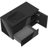 Mexen Orio bathroom cabinet 90 cm with Vela left sink, 2S, 1D, black gloss/black matte - 91A13-09047-3-BBFFF70-W23L71