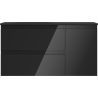 Mexen Orio bathroom cabinet 90 cm with Vela left sink, 2S, 1D, black gloss/black matte - 91A13-09047-3-BBFFF70-W23L71