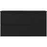 Mexen Orio 90 cm Bathroom Cabinet with Left Vela Sink, 2S, 1D, Matte Black - 91A13-09047-3-BBFFF71-W23L71