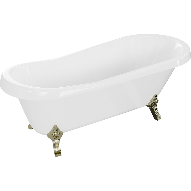 Mexen Retro freestanding bathtub 170 x 75 cm, White, gold legs - 53251707500-50